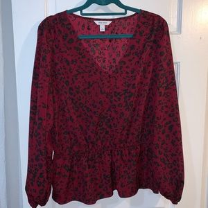 NWT Nine West Leopard Print Blouse XL